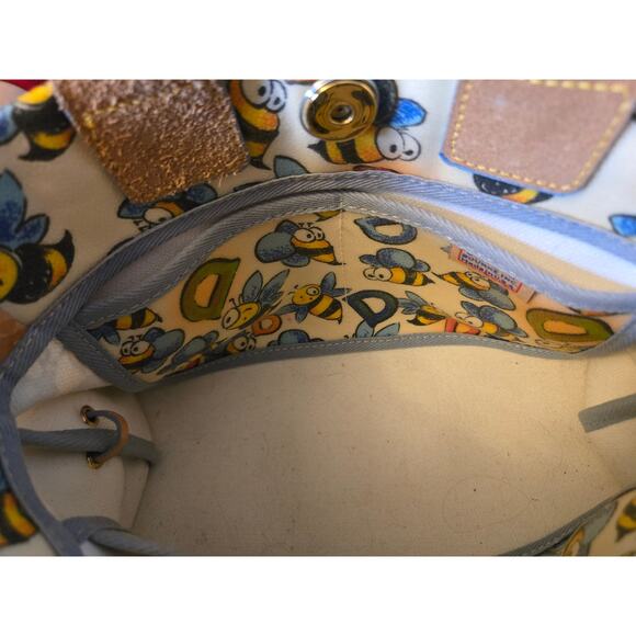 Dooney & Bourke Vintage Bumble Bee Print Convertible Tote Bag & Crossbody Purse - Picture 11 of 16